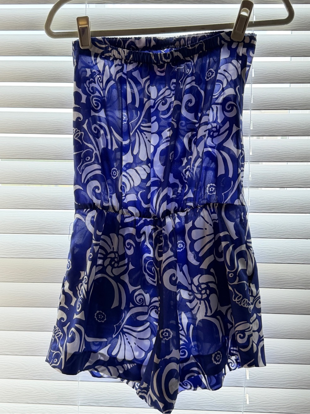Lilly Pulitzer Navy & White Floral Strapless Romper